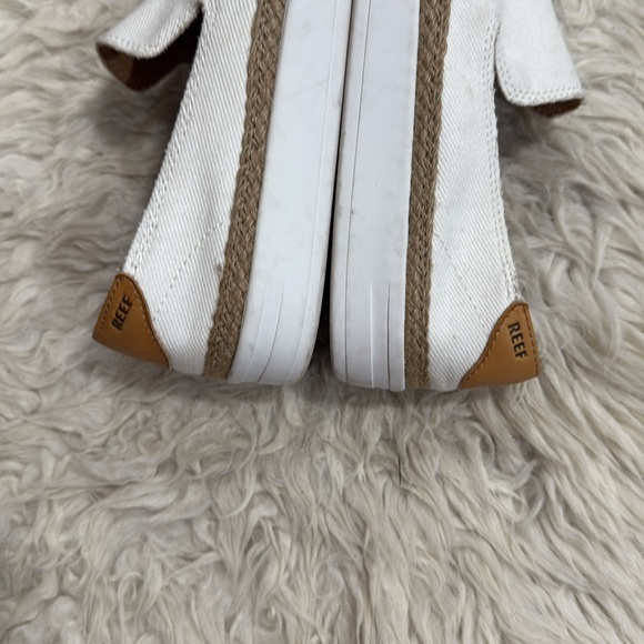REEF‎ Women’s Cushion Sunrise White Canvas Platform Espadrilles Size 6 - Picture 5 of 12